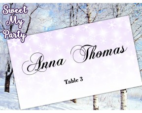 Winter Wedding Place Card template,Lavender Snowflakes Wedding Place Card templates,(13)